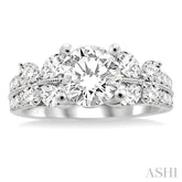1 Ctw Diamond Semi-Mount Engagement Ring in 14K White Gold